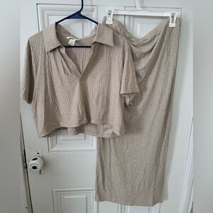 H&M Beige Two-Piece Maternity Set